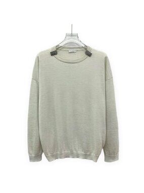 Brunello Cucinelli Beige Cashmere Crew Neck Sweater